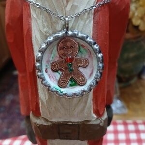 Gingerbread Man Pendant Necklace